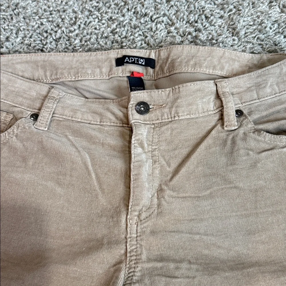 Apt. 9 Dark Khaki Colored Corduroy Pants Womens (14) - Picture 4 of 7